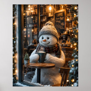 Poster Momento na Cafeteria do Boneco de Neve