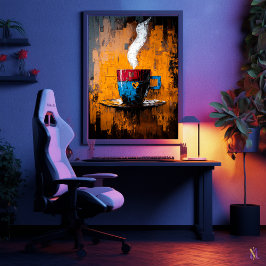 Poster Momento Quente Expressionista Contemporânea Taça d