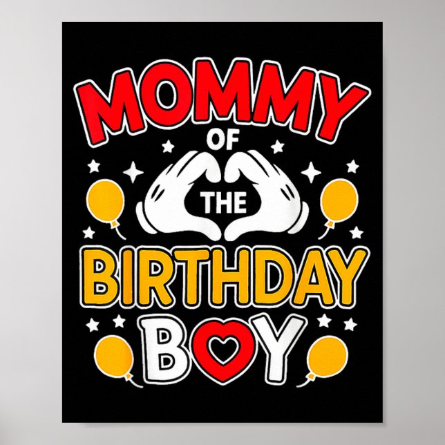 Poster Mommy Of The Birthday Boy Family Party Birthday  (Frente)