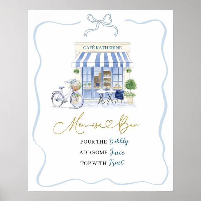 Poster Momosa Bar de café parisiense (Frente)