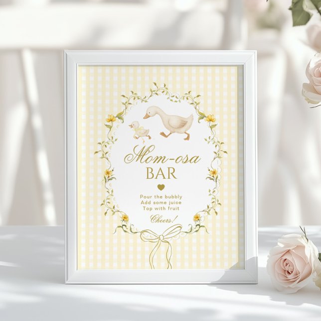 Poster Momosa bar Silly Goose gender neutral gingham (Criador carregado)