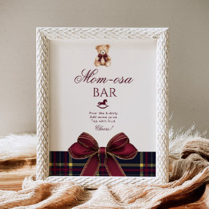 Poster Momosa bar Urso de pelúcia Xadrez Arco Vermelho