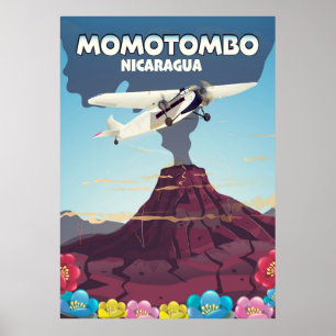 Poster Momotombo Nicaragua viagem impressão.