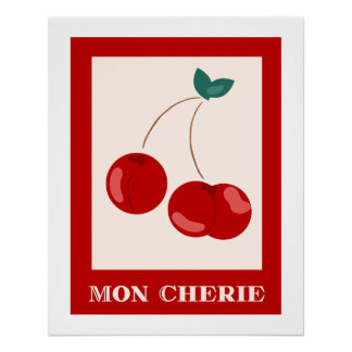 Póster Mon Cherie French Minimalist Chic Wall Art