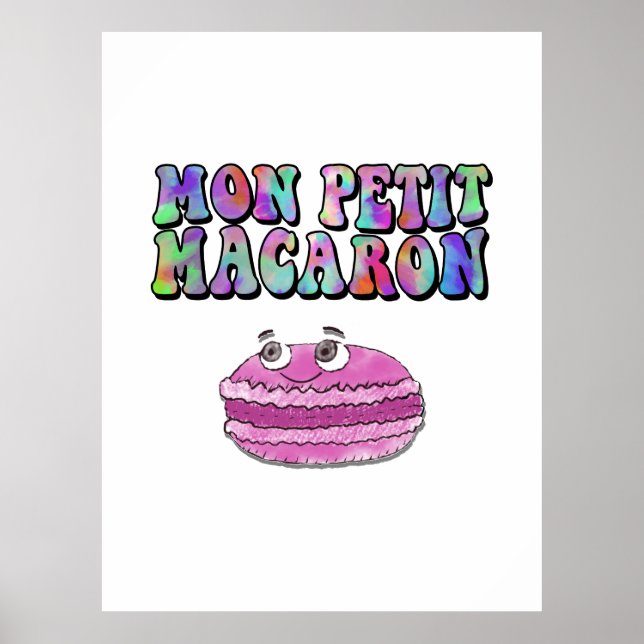 Poster Mon Petit Macaron Retro Tie Dye Groovy Text (Frente)