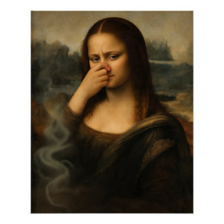 Póster Mona Lisa Apertando o Nariz