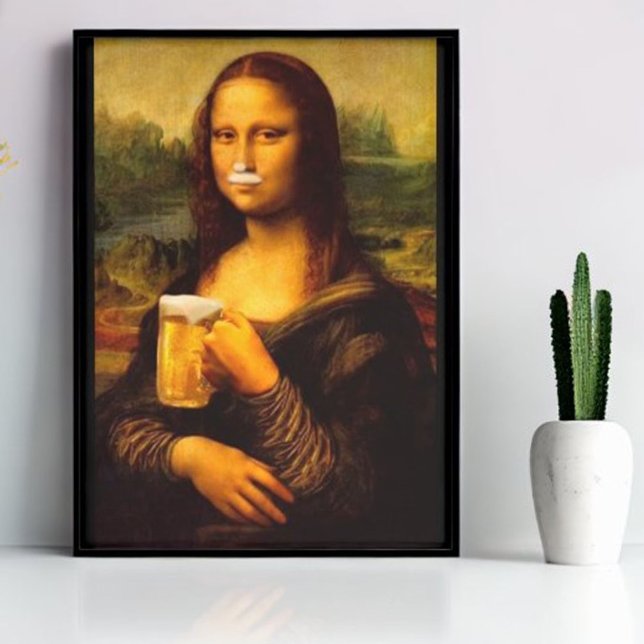 Poster Mona Lisa bebendo Beer lover (Criador carregado)