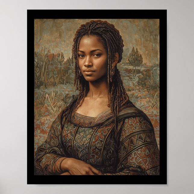 Poster Mona Lisa Black Art Junteday Black Orgulho Wom (Frente)