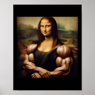 Poster Mona Lisa Bodybuilding Funny Gift 1