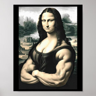 Poster Mona Lisa Bodybuilding Parody Leonardo Da Vinci Me