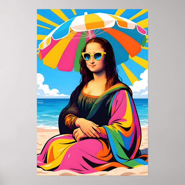 Poster Mona Lisa By the Beach  Pop Art (Frente)