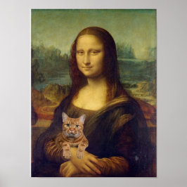 Poster Mona Lisa com Cat