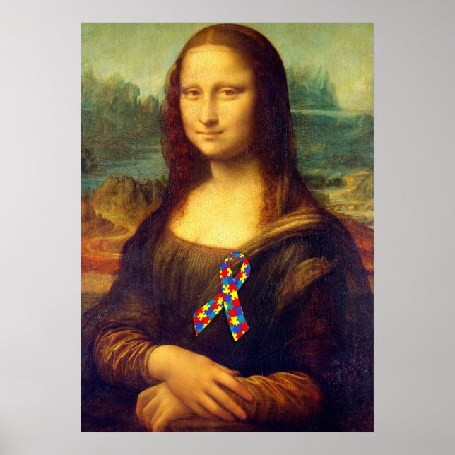 Póster Mona Lisa Com Fita De Quebra-cabeça (Frente)