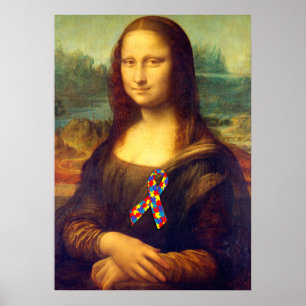 Póster Mona Lisa Com Fita De Quebra-cabeça