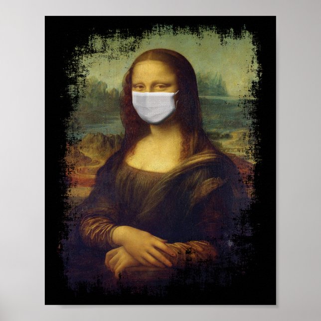 Poster Mona Lisa Com Máscara (Frente)