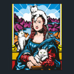 Poster Mona Lisa Com Seus Gatos<br><div class="desc">Mona Lisa com seus gatinhos. Esta é a cena toda vez que DaVinci foi limpar seus pincéis.</div>