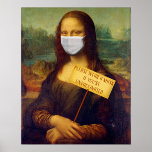 Poster Mona Lisa diz, por favor, Vista uma máscara