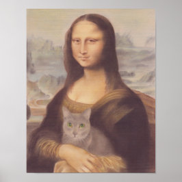 Poster Mona Lisa e o Gato Azul Russo Leonardo da Vinci