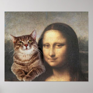 Póster Mona Lisa e seu gato