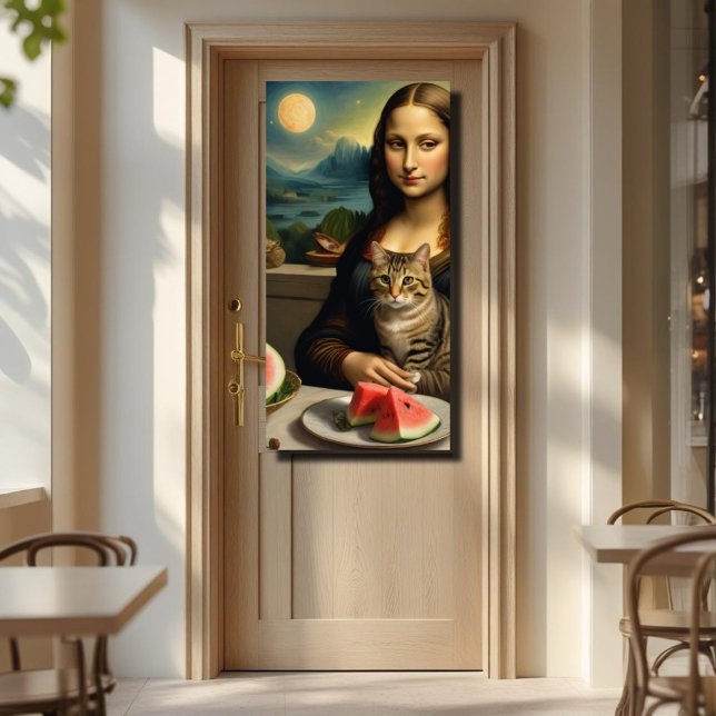 Póster Mona Lisa e seu gato - Víbos de verão \ (Criador carregado)