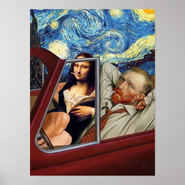 Poster Mona Lisa e Van Gogh (Frente)