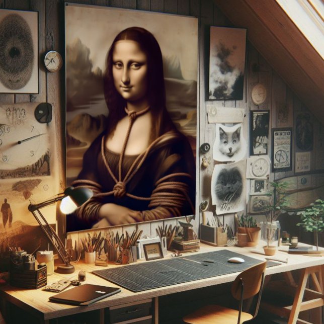 Poster Mona Lisa entrelaçada em shibari (Mona lisa in ropes poster)