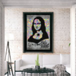 Poster Mona Lisa Grafite Street Art Pop Cultura<br><div class="desc">Esta trabalho de arte mostra uma nova versão da famosa Mona Lisa de Leonardo Da Vinci. O uso do estilo de arte de rua e grafite era dar um aspecto de na moda e tendência à arte. O fundo do padrão Multicolorido deu um bom contraste com o preto do restante...</div>