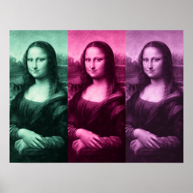Póster Mona Lisa Green Pink Purple (Frente)