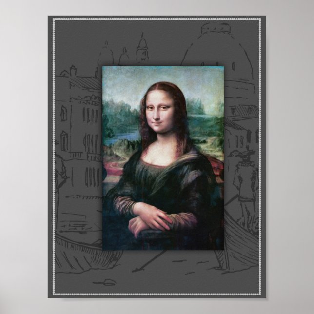 Poster Mona Lisa, La Gioconda. Leonardo da Vinci (Frente)