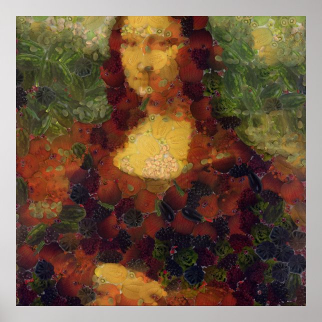 Poster Mona Lisa Lettuce Fine Art Vegan Spoof (Frente)