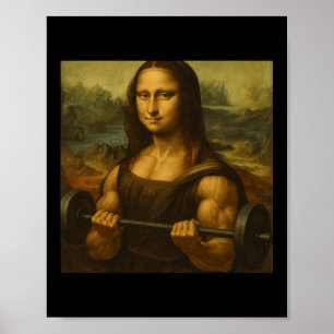 Poster Mona Lisa Levantando Pesos Fortes Ganham Arte Body