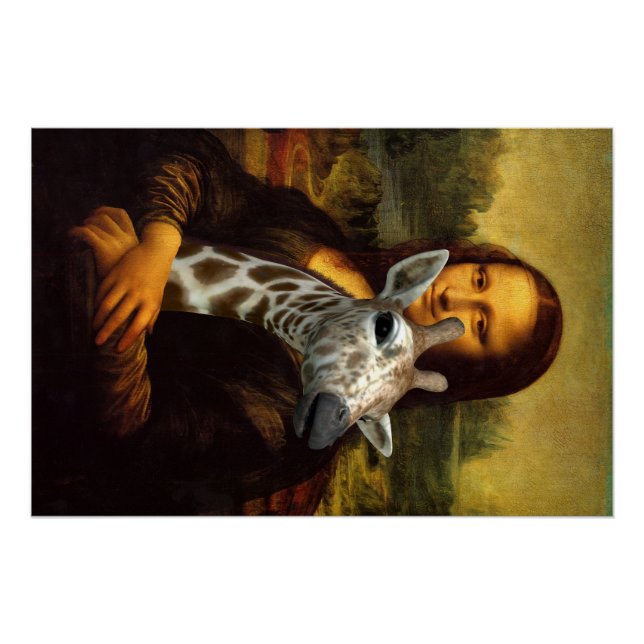Póster Mona Lisa Loves Giraffes (Frente)