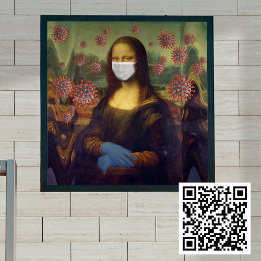 Poster Mona Lisa Mascarada A Jogar Em Segurança Em Torno