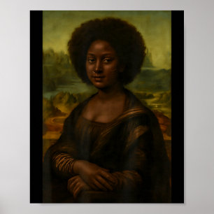 Poster Mona Lisa Negra Afro Africana Melanina História Ne