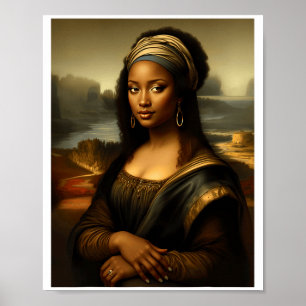 Poster Mona Lisa Negra História Negra Americana Mon