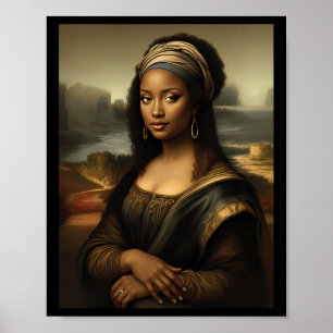 Poster Mona Lisa negra mês da história negra americana