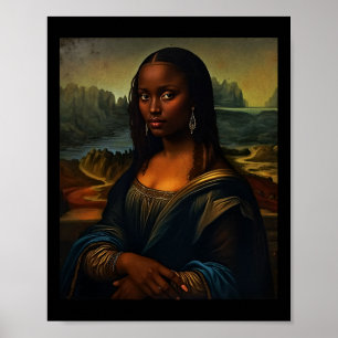 Poster Mona Lisa Negra Mês da História Negra Mulher Afro 