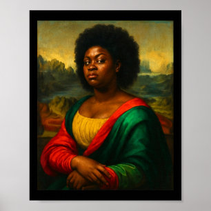 Poster Mona Lisa Negra Olhar de Esquina Mulher Afro Histó