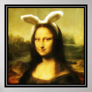 Póster Mona Lisa O Coelhinho Da Páscoa