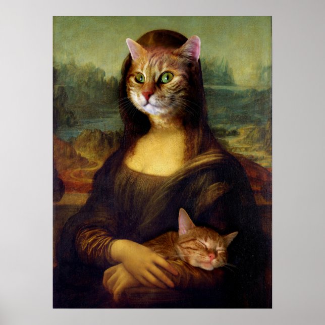 Poster Mona Lisa Orange Cat (Frente)