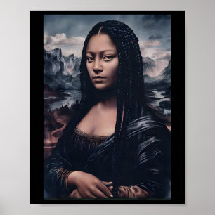 Poster Mona Lisa Por Alphaone Black Afro Rainha História