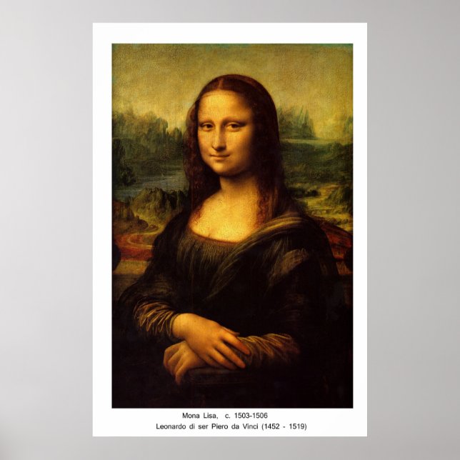 Póster Mona Lisa por Leonardo Da Vinci (Frente)