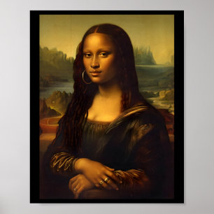 Poster Mona Lisa Preta História Negra Americana Mon