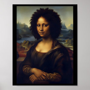 Poster Mona Lisa Preta História Negra Americana Mon