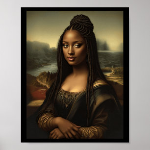 Poster Mona Lisa Preta História Negra Americana Mon