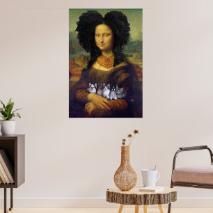 Poster Mona Lisa segurando gatinhos giros Leonardo da Vin