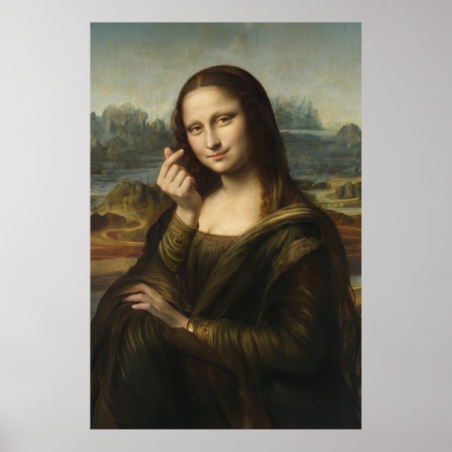 Poster Mona Lisa striking a "Kyun Pose" (Frente)