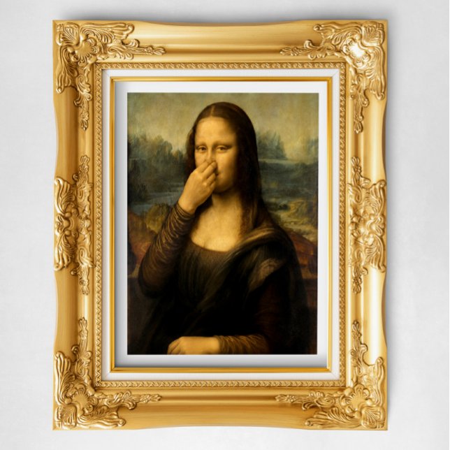 Póster Mona Lisa Tapando o Nariz (Criador carregado)