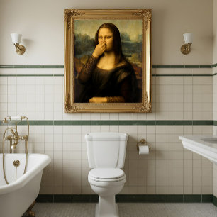 Póster Mona Lisa Tapando o Nariz Nº 2