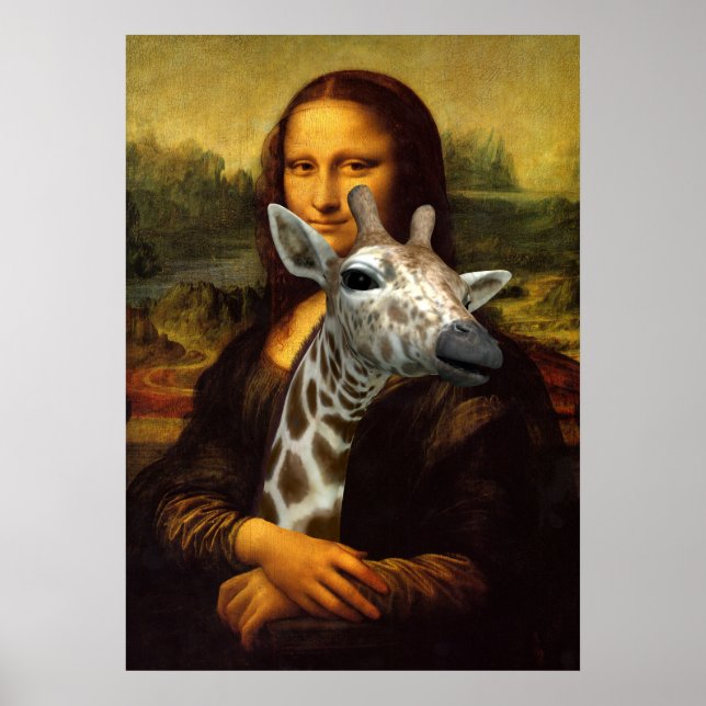 Poster Mona Lisa Tem Uma Girafa Bonita (Frente)